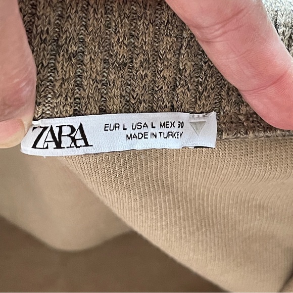 BNWOT ZARA above the knee brown Large Size Mini Skirt - Picture 3 of 3